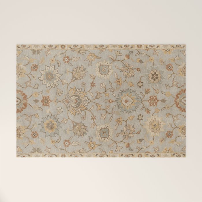 Antique Persian Floral Medallion Vector Painting Welcome Mat Gallery Image 1