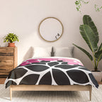 Bold Colorful Hot Pink Black Dahlia Flower Burst Petals Comforter Gallery Image 3