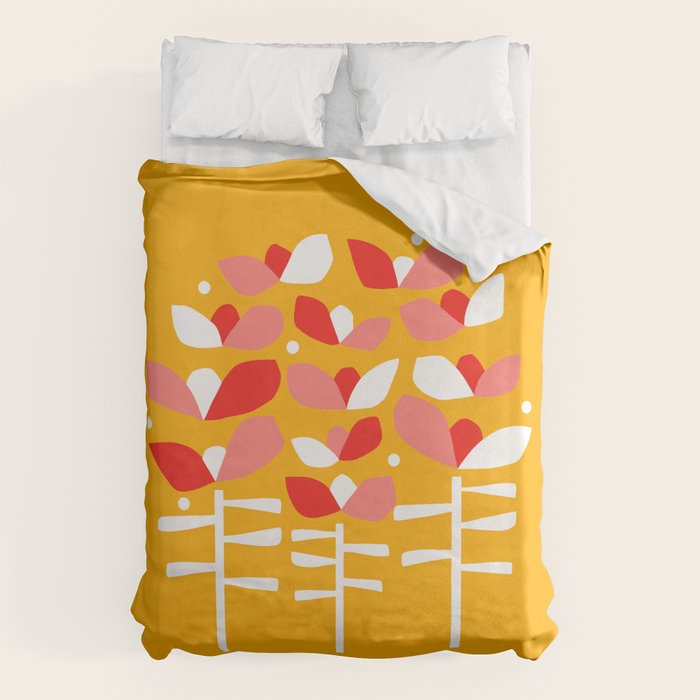 Florals Looking Up - Yellow Duvet Cover Gallery Image 6