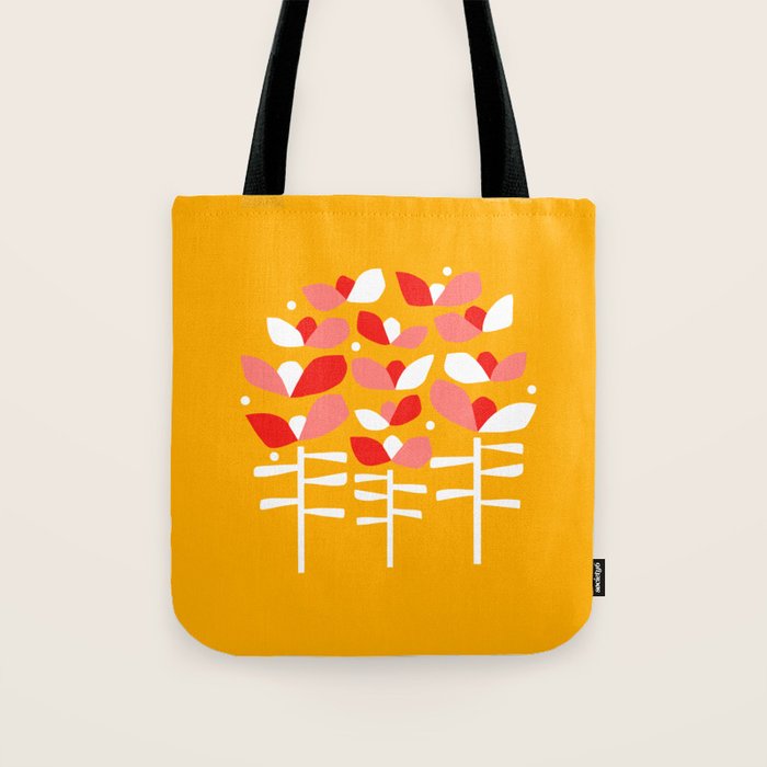 Florals Looking Up - Yellow Tote Bag Gallery Image 1