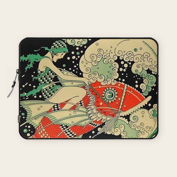 âWaterâ Art Deco By J Carlos Laptop Sleeve Gallery Image 1