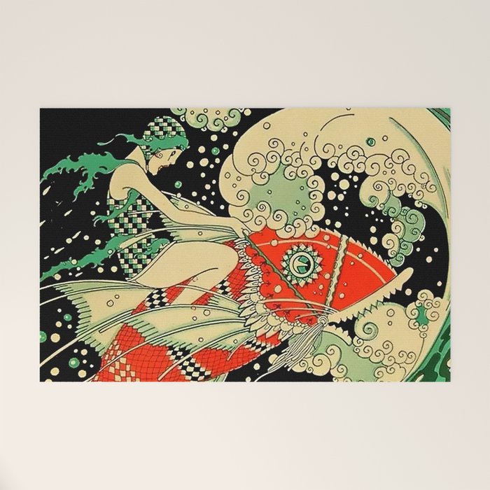 âWaterâ Art Deco By J Carlos Welcome Mat Gallery Image 1