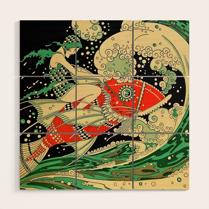 âWaterâ Art Deco By J Carlos Wood Wall Art Gallery Image 1