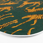 Tigers (Dark Green and Marigold) Bath Mat Gallery Image 3