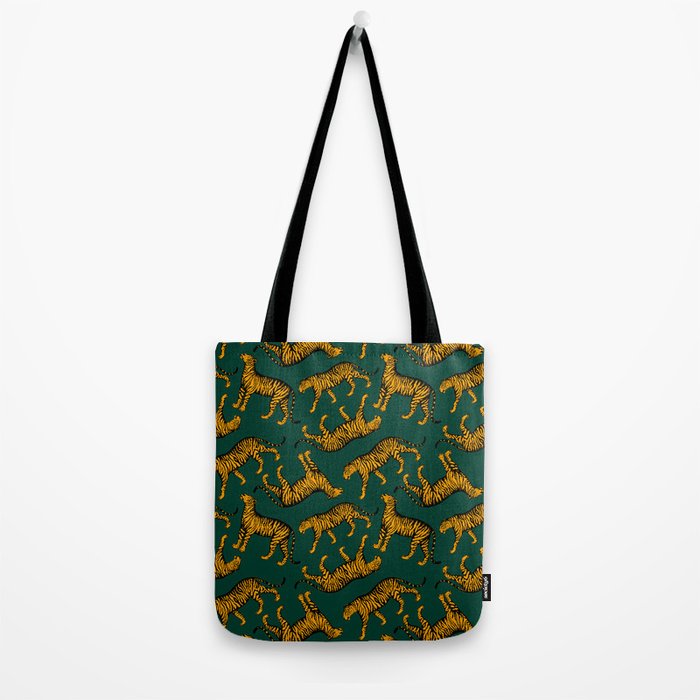 Tigers (Dark Green and Marigold) Tote Bag Gallery Image 2