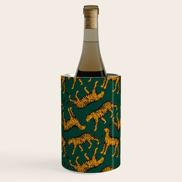 Tigers (Dark Green and Marigold) Wine Chiller Gallery Image 1