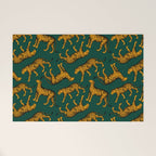 Tigers (Dark Green and Marigold) Welcome Mat Gallery Image 1