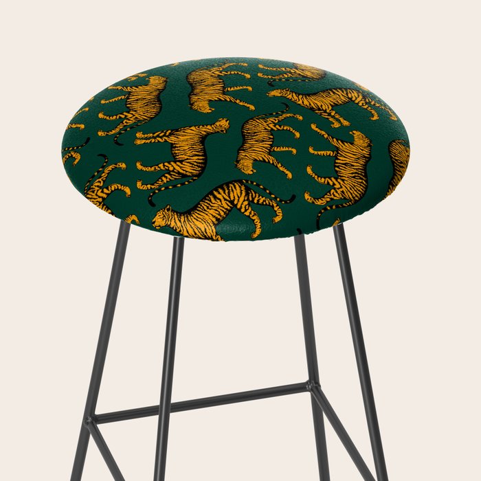 Tigers (Dark Green and Marigold) Stool Gallery Image 2