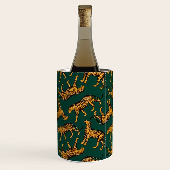Tigers (Dark Green and Marigold) Wine Chiller Gallery Image 2