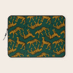 Tigers (Dark Green and Marigold) Laptop Sleeve Gallery Image 1