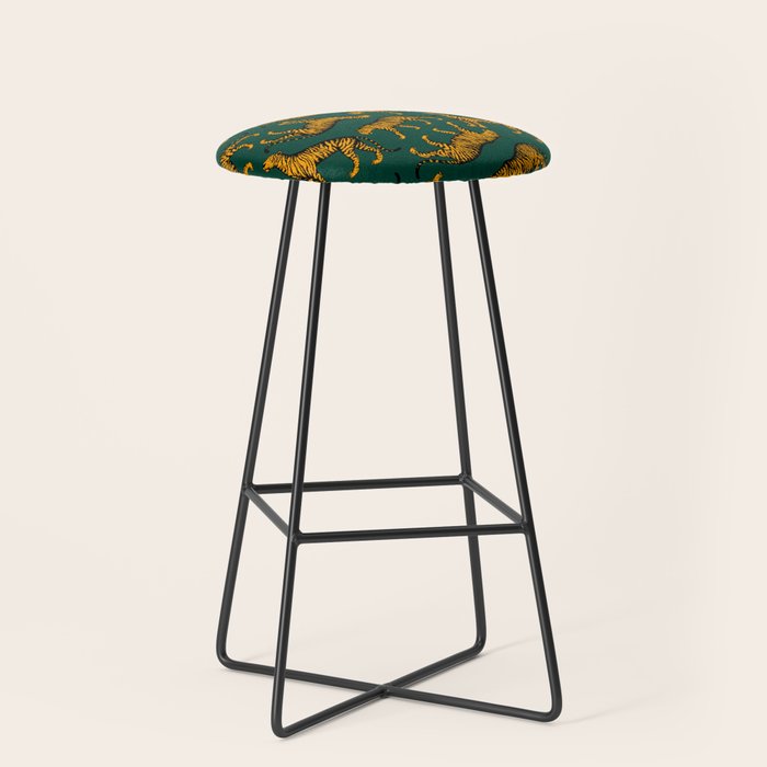 Tigers (Dark Green and Marigold) Stool Gallery Image 1