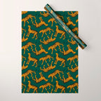 Tigers (Dark Green and Marigold) Wrapping Paper Gallery Image 1