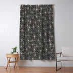 Stella - Atomic Age Mid Century Modern Pattern in Almond Cream and Charcoal Gray Window Curtain Gallery Image 5