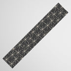 Stella - Atomic Age Mid Century Modern Pattern in Almond Cream and Charcoal Gray Table Runner Gallery Image 3