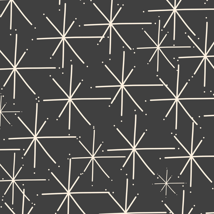 Stella - Atomic Age Mid Century Modern Pattern in Almond Cream and Charcoal Gray Coffee Mug Gallery Image 2