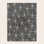 Stella - Atomic Age Mid Century Modern Pattern in Almond Cream and Charcoal Gray Notebook Gallery Image 4