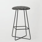 Stella - Atomic Age Mid Century Modern Pattern in Almond Cream and Charcoal Gray Stool Gallery Image 1