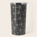 Stella - Atomic Age Mid Century Modern Pattern in Almond Cream and Charcoal Gray Travel Mug Gallery Image 1