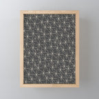 Stella - Atomic Age Mid Century Modern Pattern in Almond Cream and Charcoal Gray Mini Art Print Gallery Image 1