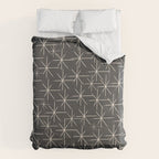 Stella - Atomic Age Mid Century Modern Pattern in Almond Cream and Charcoal Gray Duvet Cover Gallery Image 6