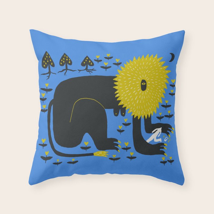 She Lion Throw Pillow Gallery Image 1