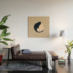 Yin Yang Cats Illustration Wood Wall Art Gallery Image 2