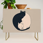 Yin Yang Cats Illustration Credenza Gallery Image 1