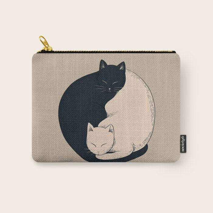 Yin Yang Cats Illustration Carry All Pouch Gallery Image 1
