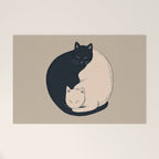 Yin Yang Cats Illustration Welcome Mat Gallery Image 1