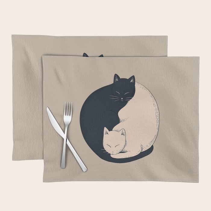 Yin Yang Cats Illustration Placemat Gallery Image 1