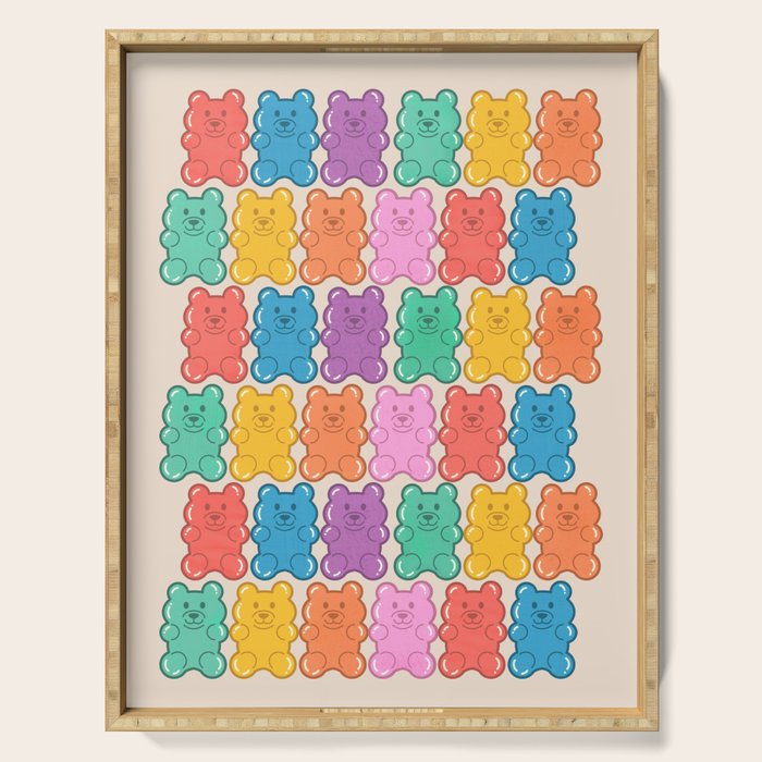 Rainbow Jelly Bears Pattern Serving Tray Gallery Image 1