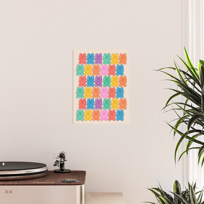 Rainbow Jelly Bears Pattern Poster Gallery Image 2