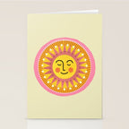 Smiling Sleeping Sun Face Stationery Card Gallery Image 2