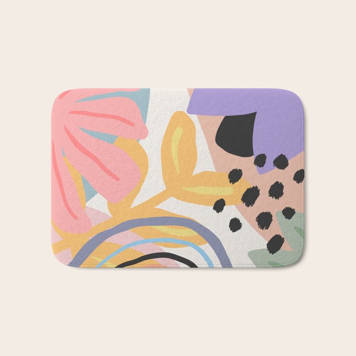 Flower Market Madrid, Pastel Edition Bath Mat Gallery Image 1
