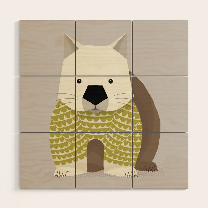 Whimsical Wombat Wood Wall Art Gallery Image 1