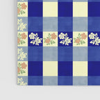 Vintage Blue Gingham with Flowers Poster Gallery Image 3