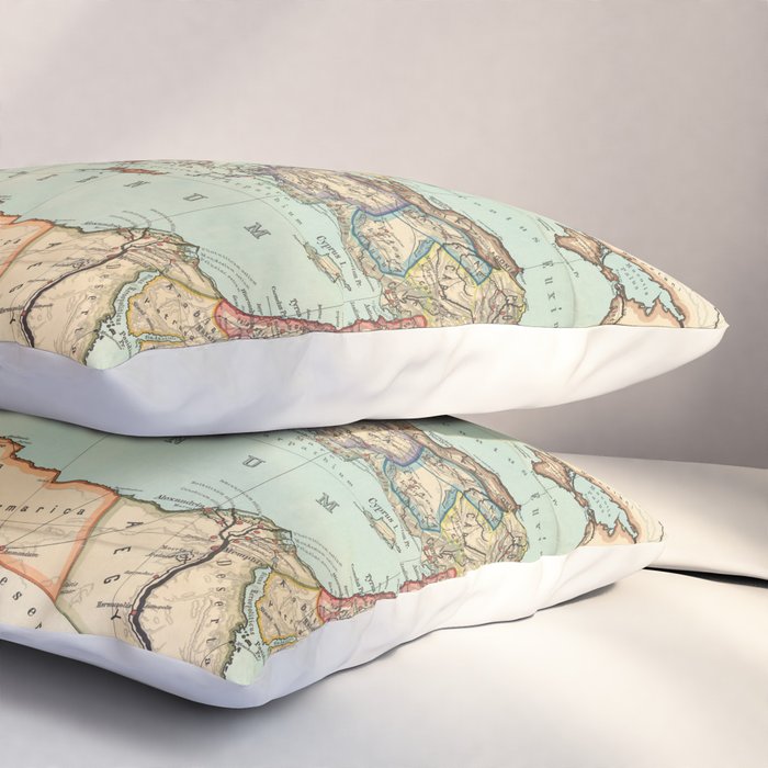 Vintage Map of The Roman Empire (1889) Pillow Sham Gallery Image 3