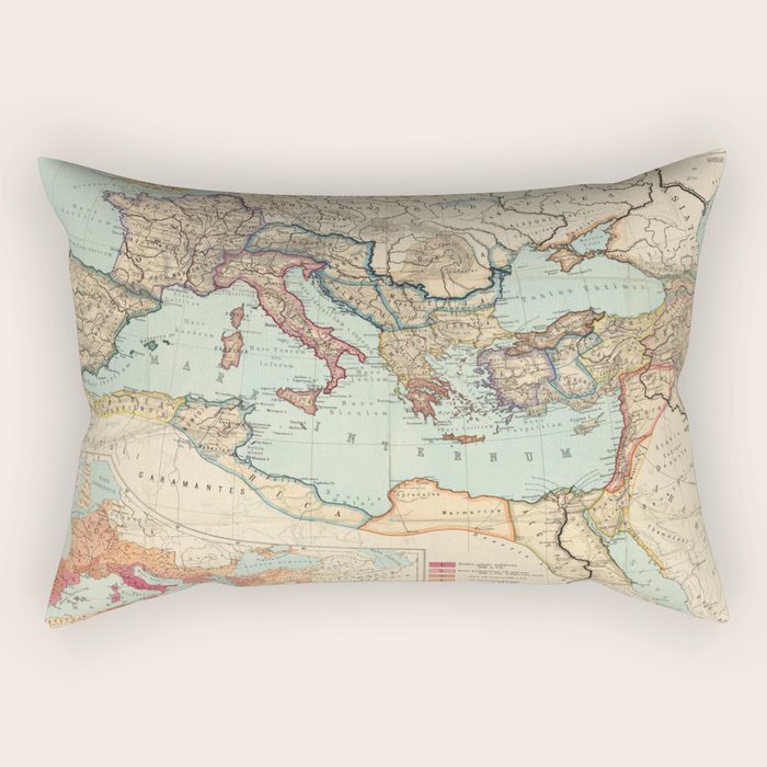 Vintage Map of The Roman Empire (1889) Rectangular Pillow Gallery Image 1