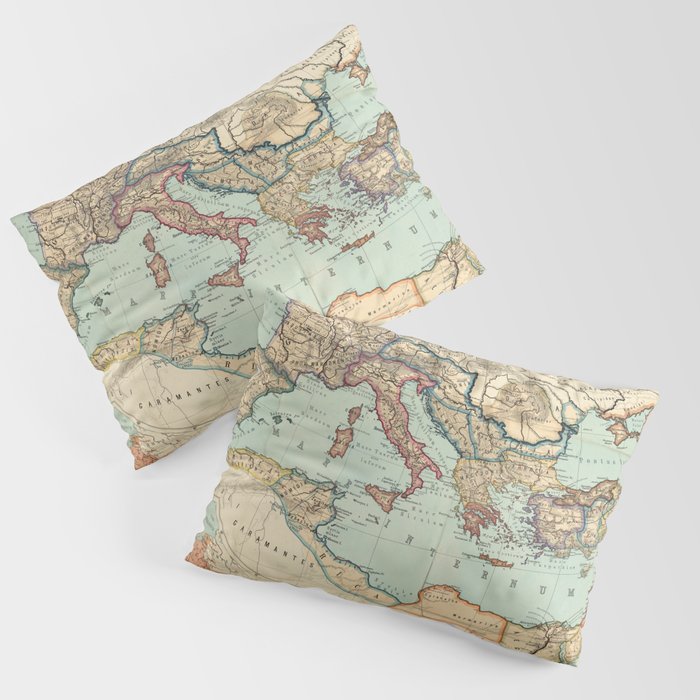 Vintage Map of The Roman Empire (1889) Pillow Sham Gallery Image 3