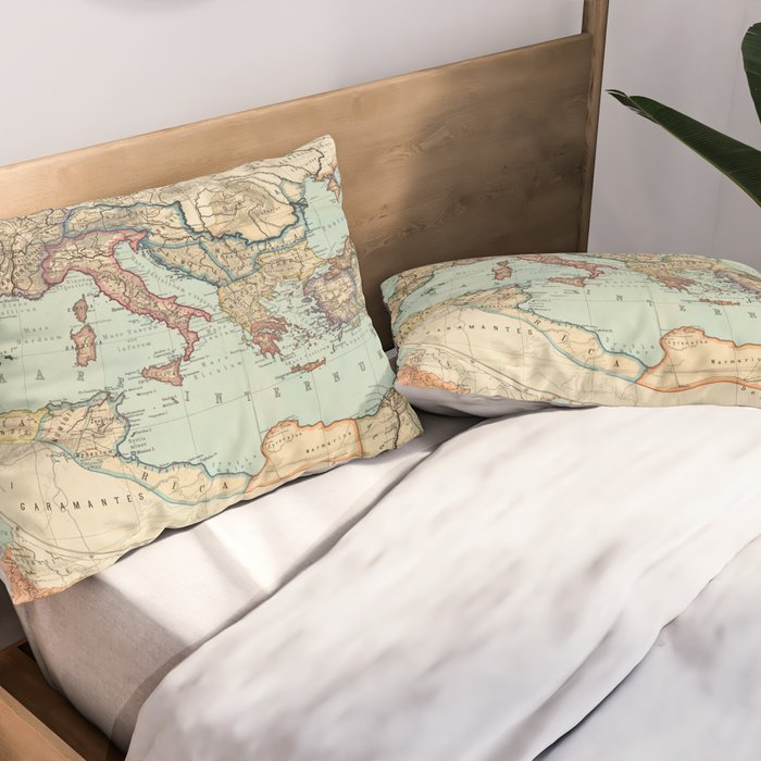 Vintage Map of The Roman Empire (1889) Pillow Sham Gallery Image 2