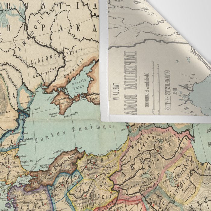 Vintage Map of The Roman Empire (1889) Wall Tapestry Gallery Image 3