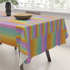 Mixed Stripes Pattern I Colorful Rainbow Tablecloth Gallery Image 3