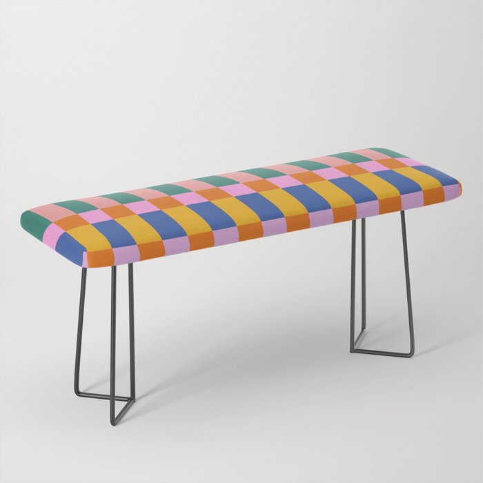 Check Pattern in Bright Colors Bench Gallery Image 1