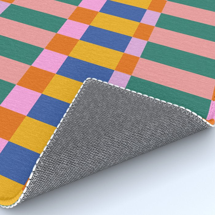 Check Pattern in Bright Colors Rug Gallery Image 4
