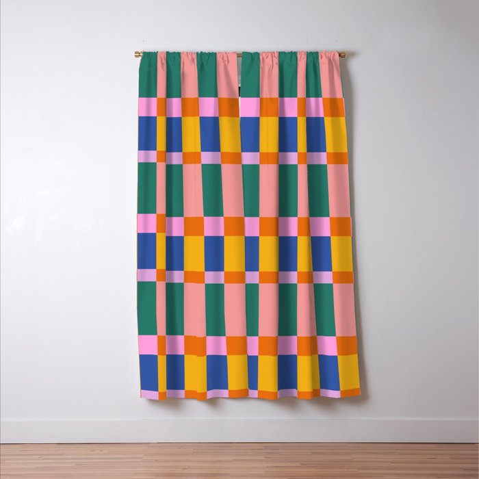 Check Pattern in Bright Colors Window Curtain Gallery Image 3