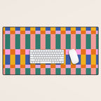 Check Pattern in Bright Colors Desk Mat Gallery Image 1