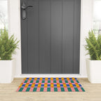 Check Pattern in Bright Colors Welcome Mat Gallery Image 3
