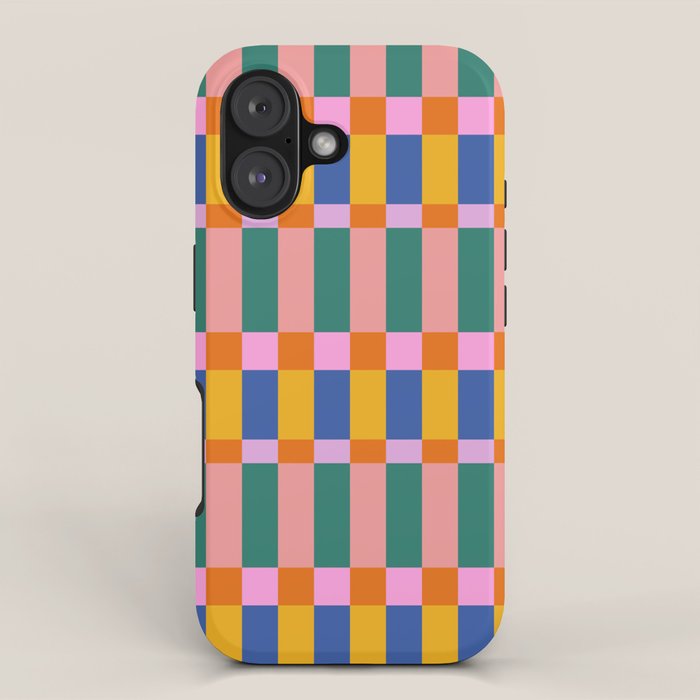 Check Pattern in Bright Colors iPhone Case Gallery Image 1