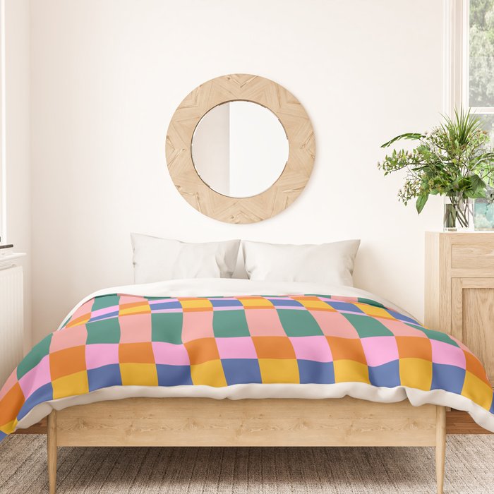Check Pattern in Bright Colors Duvet Cover Gallery Image 3