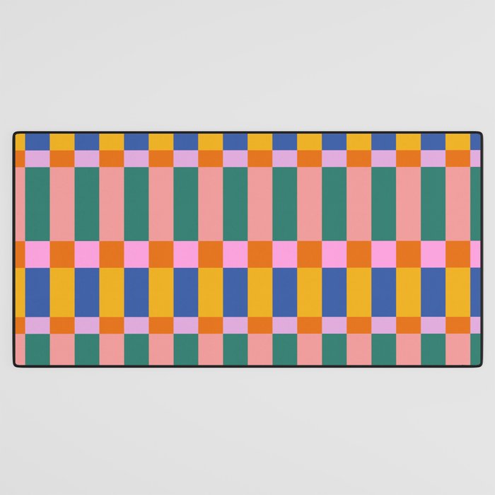 Check Pattern in Bright Colors Desk Mat Gallery Image 3